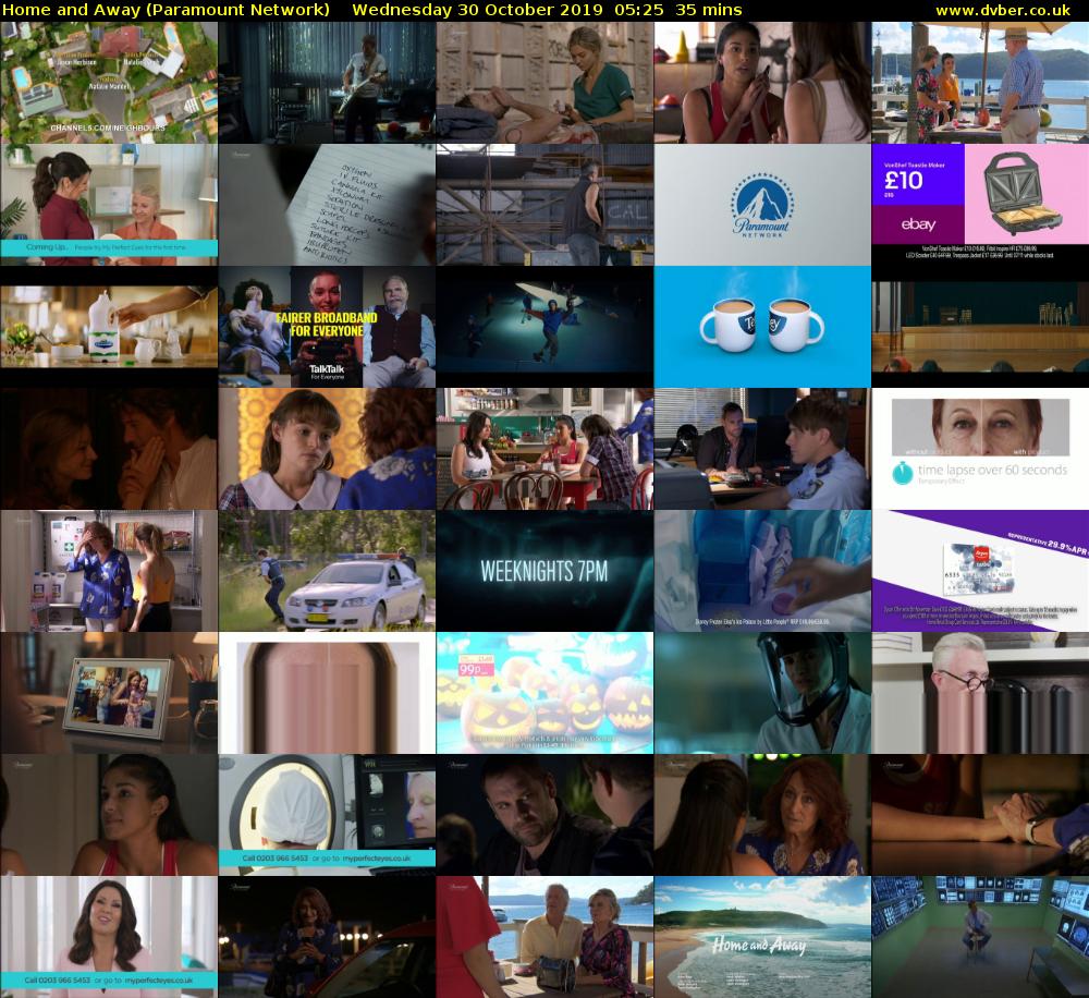 Home and Away (Paramount Network) Wednesday 30 October 2019 05:25 - 06:00