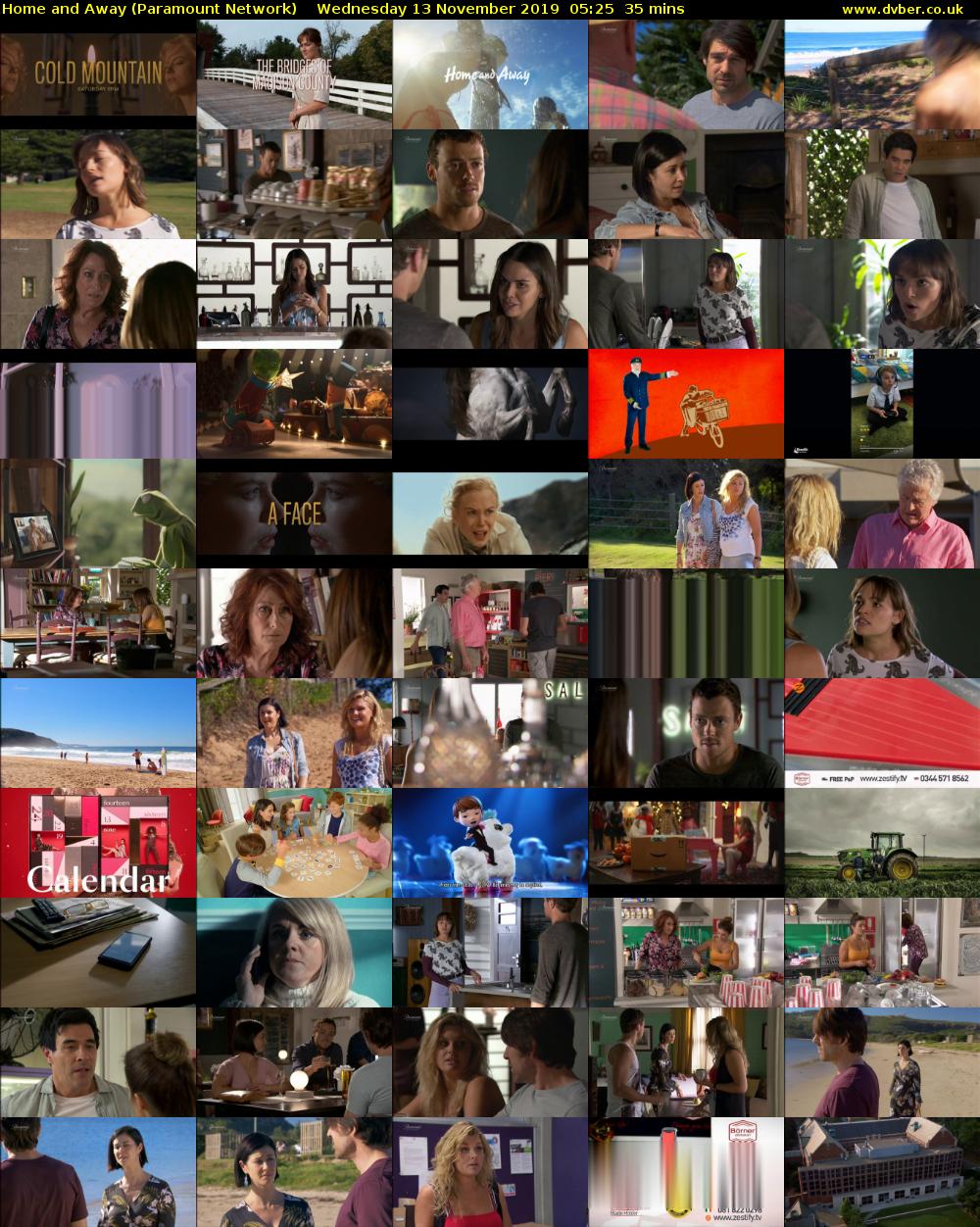 Home and Away (Paramount Network) Wednesday 13 November 2019 05:25 - 06:00