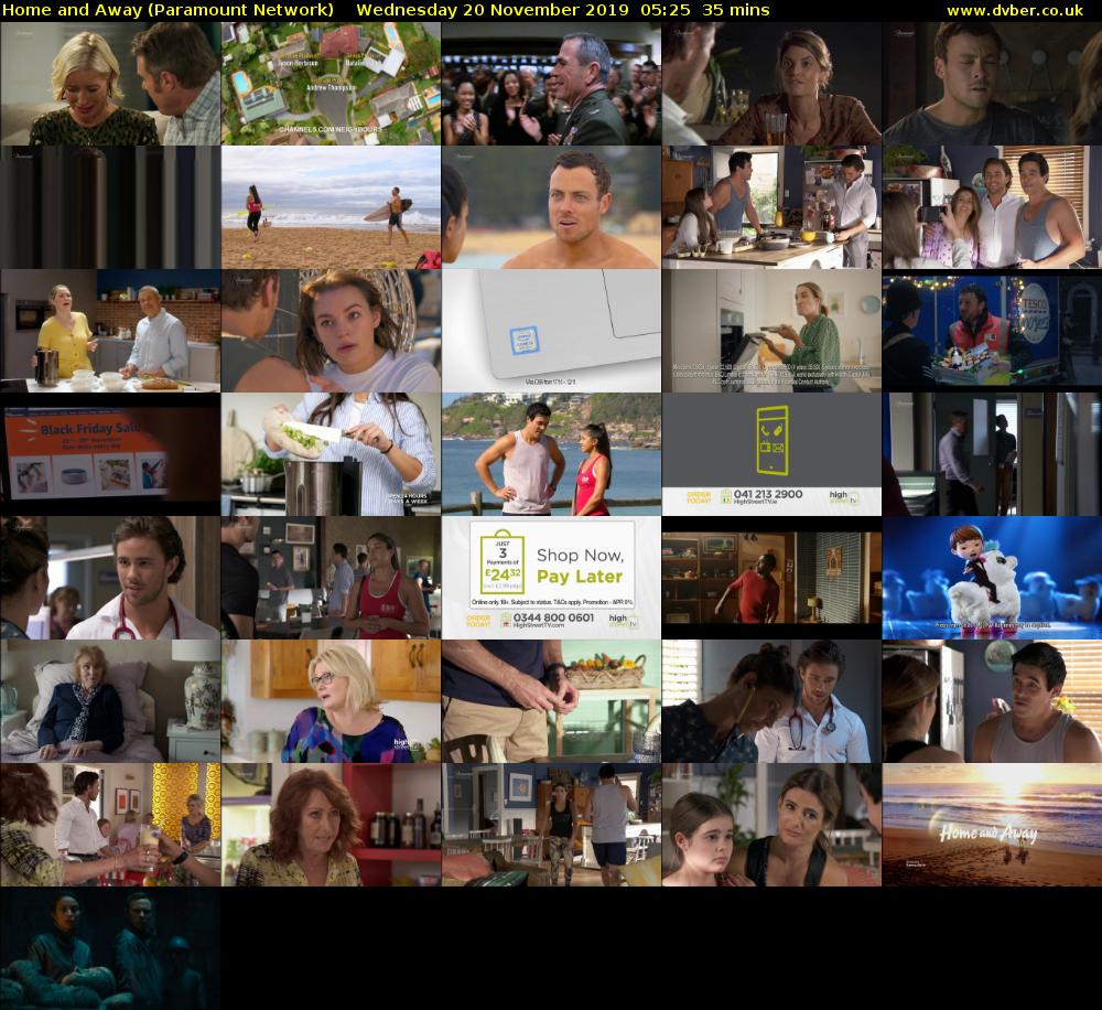 Home and Away (Paramount Network) Wednesday 20 November 2019 05:25 - 06:00
