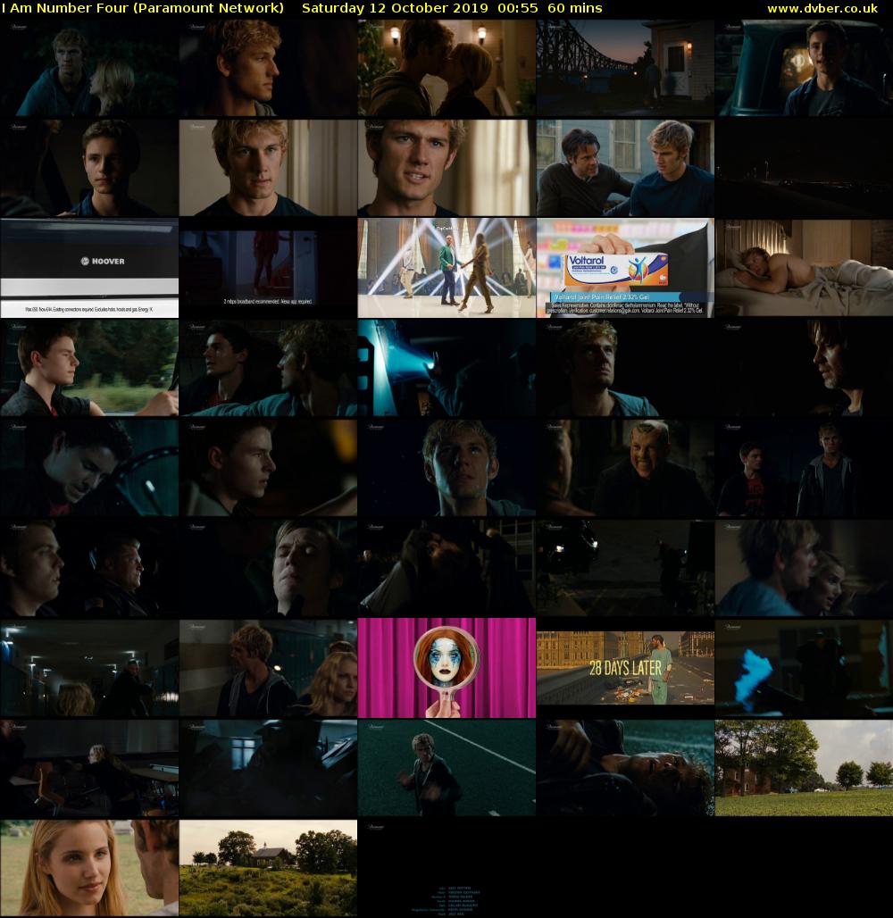 I Am Number Four (Paramount Network) Saturday 12 October 2019 00:55 - 01:55