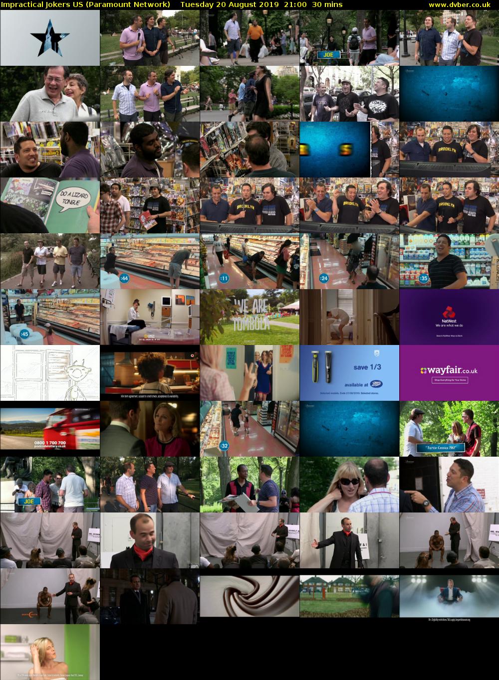 Impractical Jokers US (Paramount Network) Tuesday 20 August 2019 21:00 - 21:30