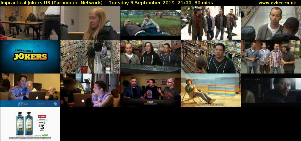 Impractical Jokers US (Paramount Network) Tuesday 3 September 2019 21:00 - 21:30