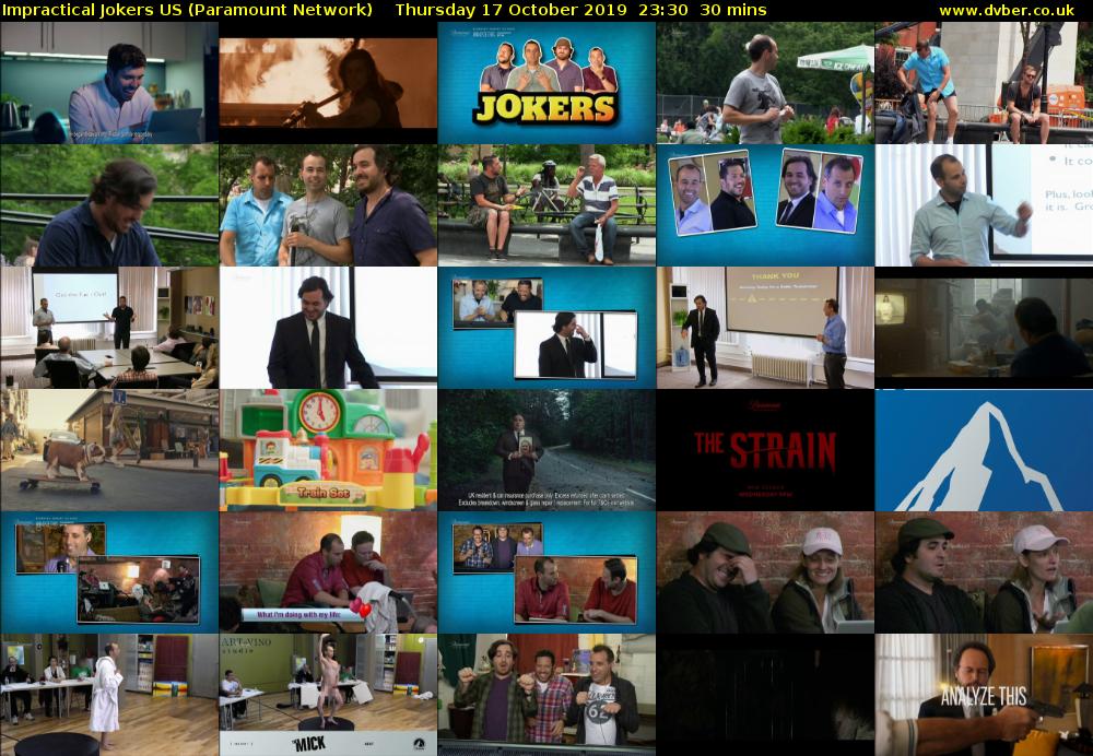 Impractical Jokers US (Paramount Network) Thursday 17 October 2019 23:30 - 00:00