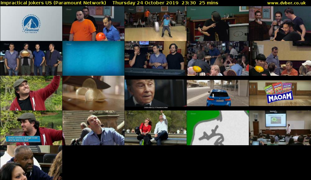 Impractical Jokers US (Paramount Network) Thursday 24 October 2019 23:30 - 23:55
