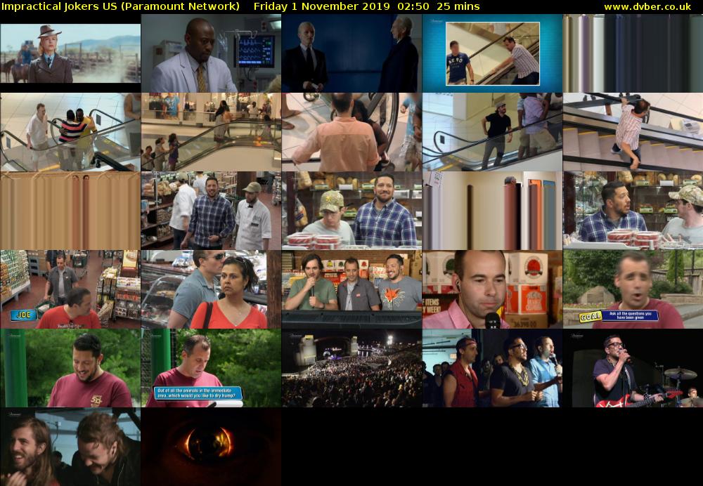 Impractical Jokers US (Paramount Network) Friday 1 November 2019 02:50 - 03:15