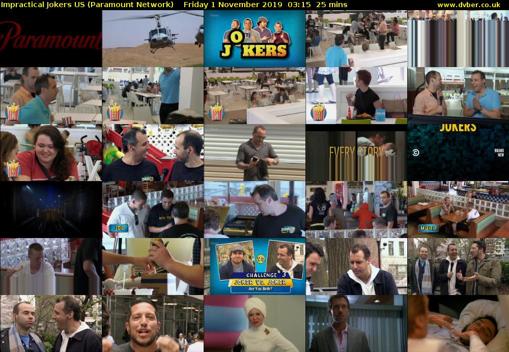 Impractical Jokers US (Paramount Network) Friday 1 November 2019 03:15 - 03:40