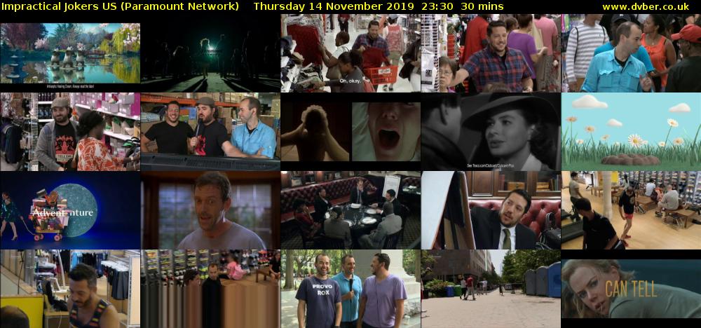 Impractical Jokers US (Paramount Network) Thursday 14 November 2019 23:30 - 00:00
