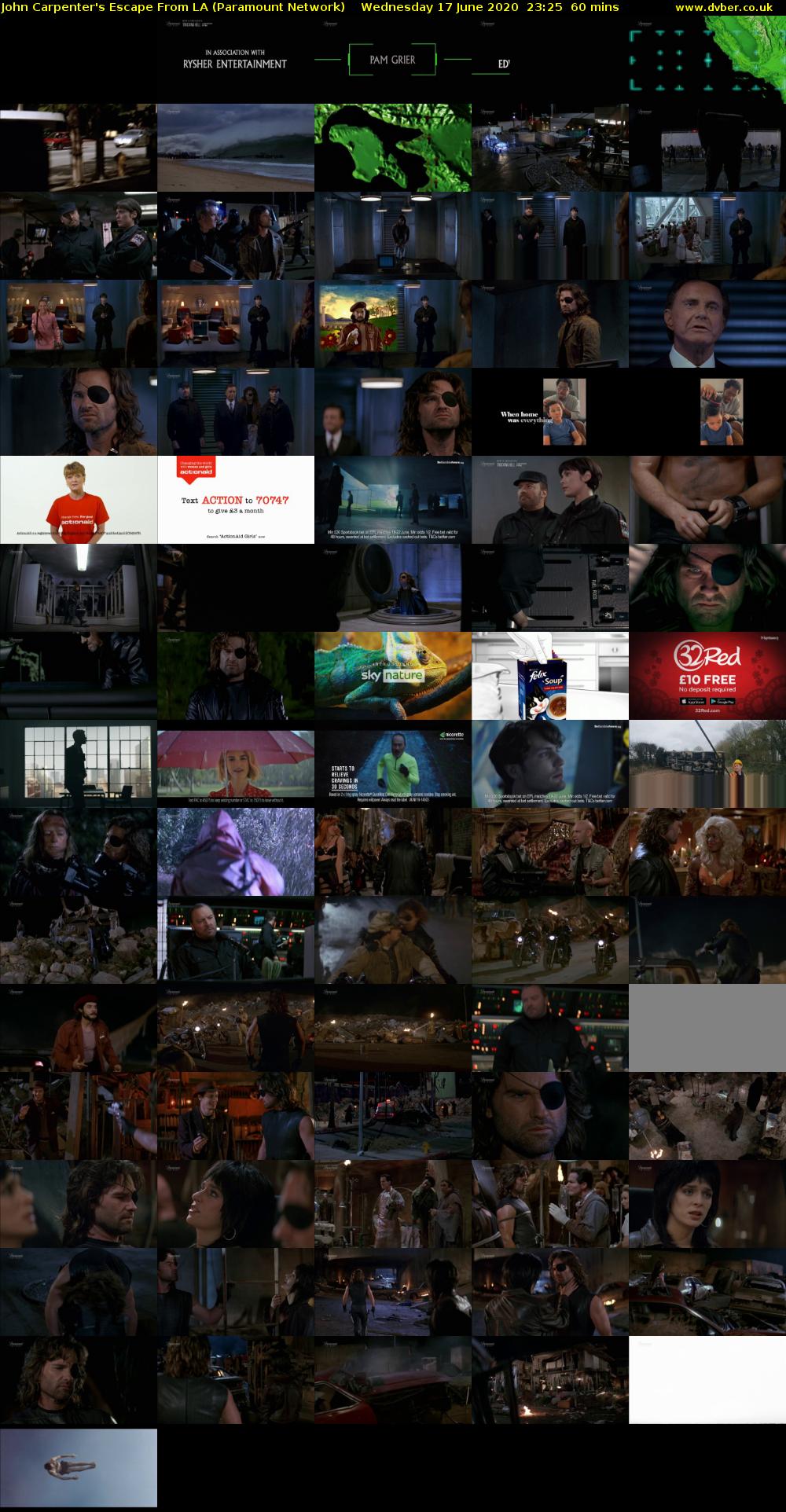 John Carpenter's Escape From LA (Paramount Network) Wednesday 17 June 2020 23:25 - 00:25