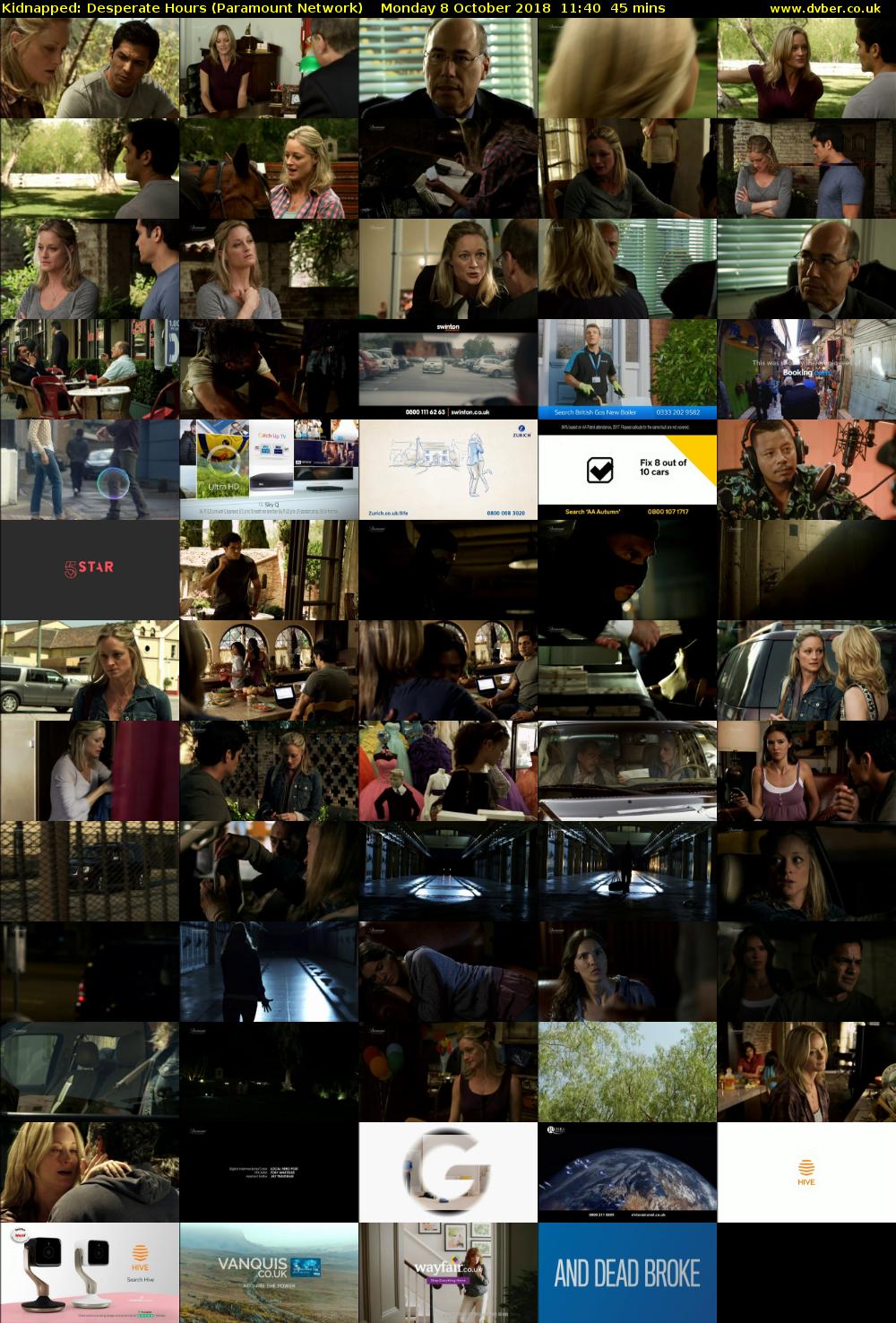 Kidnapped: Desperate Hours (Paramount Network) Monday 8 October 2018 11:40 - 12:25