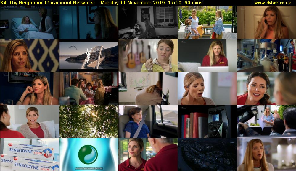 Kill Thy Neighbour (Paramount Network) Monday 11 November 2019 17:10 - 18:10