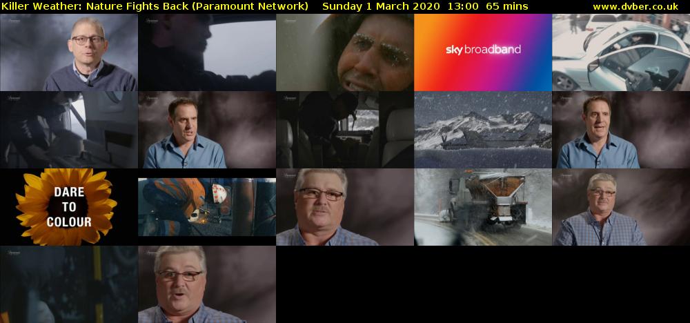 Killer Weather: Nature Fights Back (Paramount Network) Sunday 1 March 2020 13:00 - 14:05