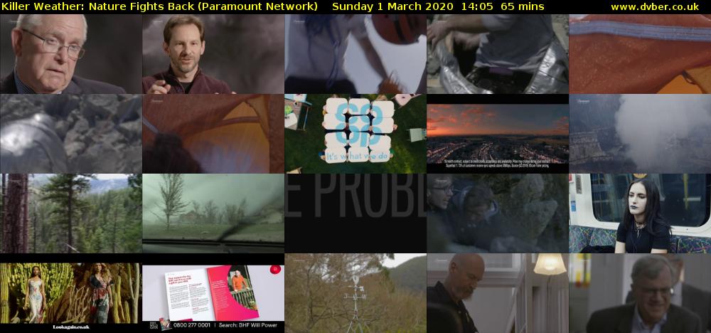 Killer Weather: Nature Fights Back (Paramount Network) Sunday 1 March 2020 14:05 - 15:10