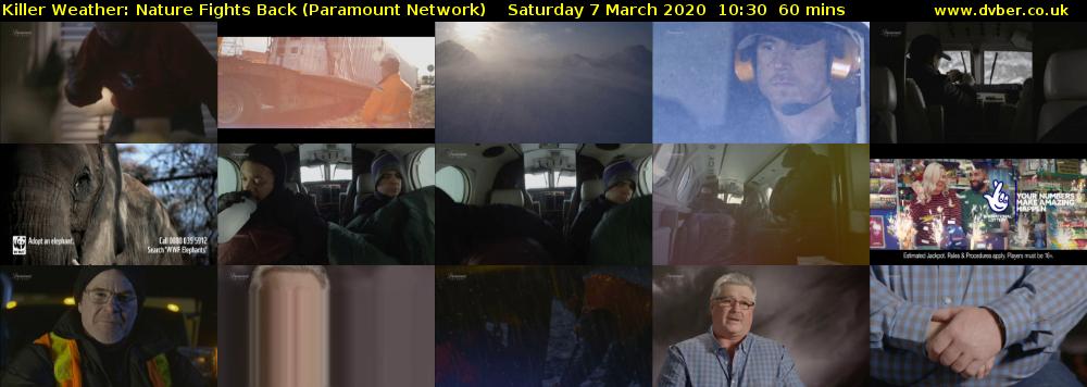 Killer Weather: Nature Fights Back (Paramount Network) Saturday 7 March 2020 10:30 - 11:30