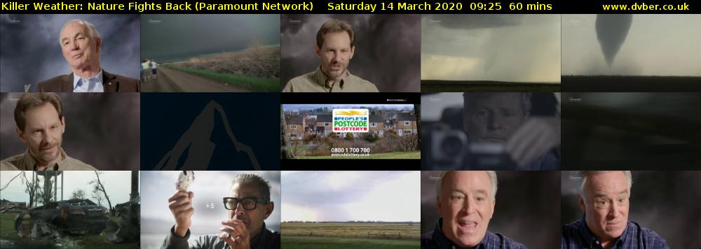 Killer Weather: Nature Fights Back (Paramount Network) Saturday 14 March 2020 09:25 - 10:25
