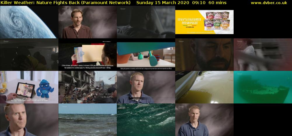 Killer Weather: Nature Fights Back (Paramount Network) Sunday 15 March 2020 09:10 - 10:10