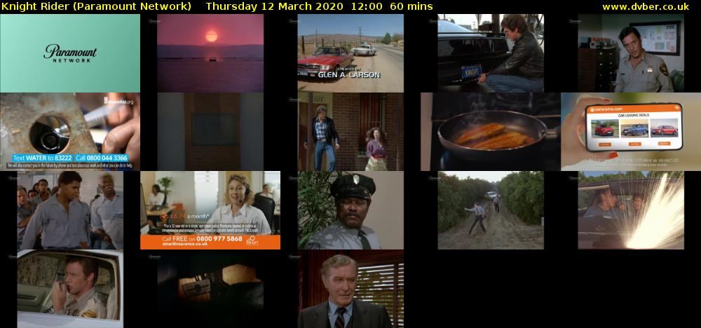 Knight Rider (Paramount Network) Thursday 12 March 2020 12:00 - 13:00