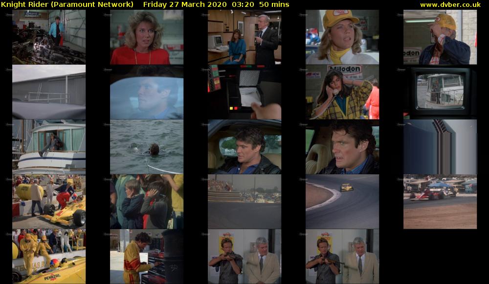 Knight Rider (Paramount Network) Friday 27 March 2020 03:20 - 04:10