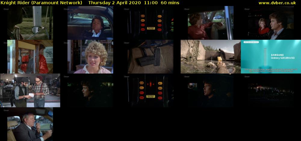 Knight Rider (Paramount Network) Thursday 2 April 2020 11:00 - 12:00