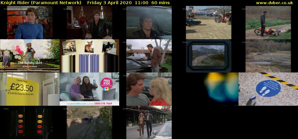 Knight Rider (Paramount Network) Friday 3 April 2020 11:00 - 12:00