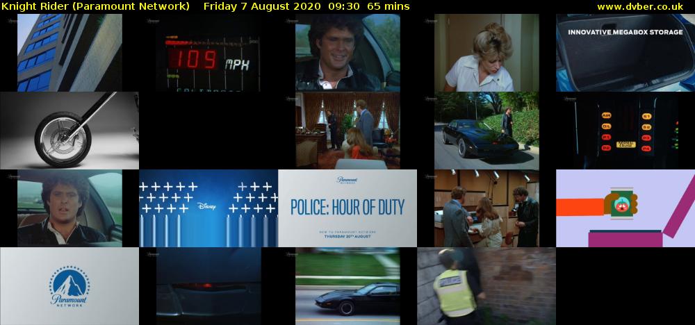 Knight Rider (Paramount Network) Friday 7 August 2020 09:30 - 10:35