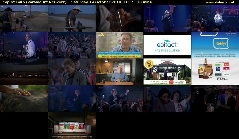 Leap of Faith (Paramount Network) Saturday 19 October 2019 16:15 - 17:25
