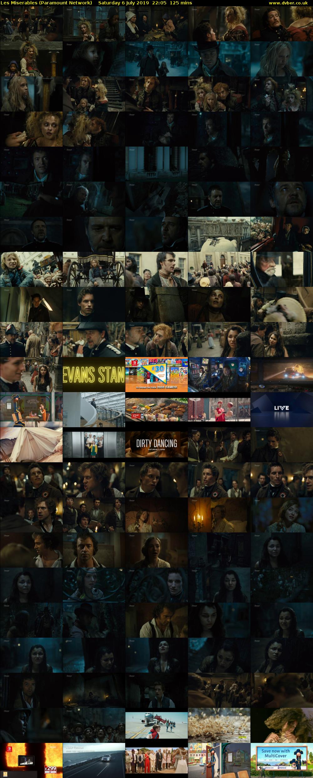 Les Miserables (Paramount Network) Saturday 6 July 2019 22:05 - 00:10