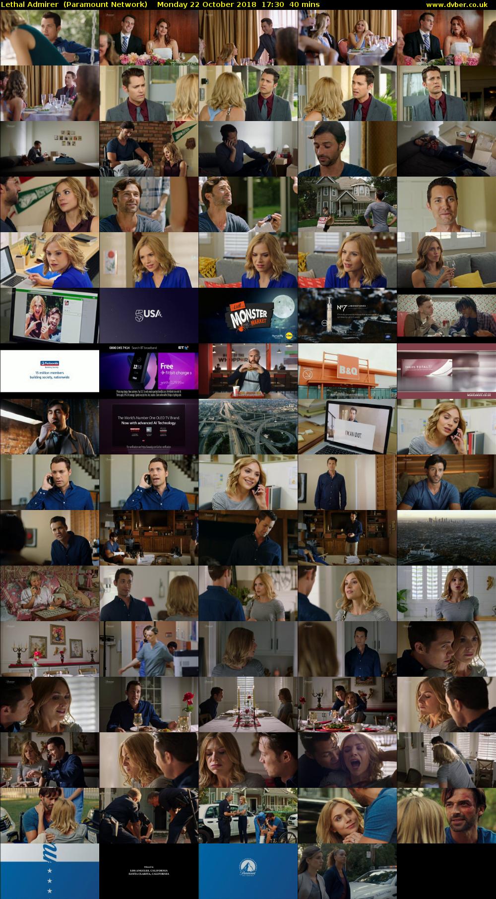 Lethal Admirer  (Paramount Network) Monday 22 October 2018 17:30 - 18:10
