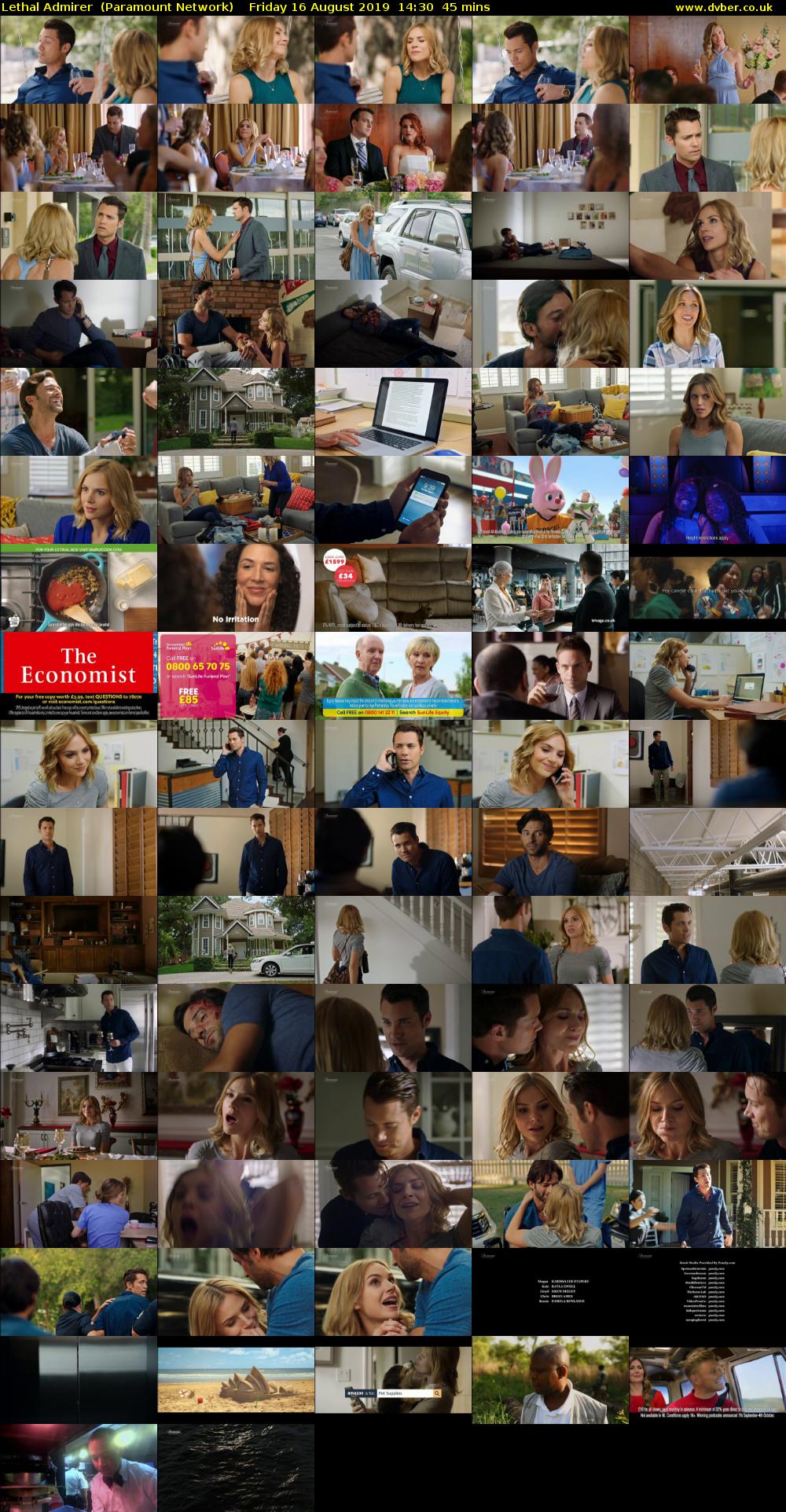 Lethal Admirer  (Paramount Network) Friday 16 August 2019 14:30 - 15:15