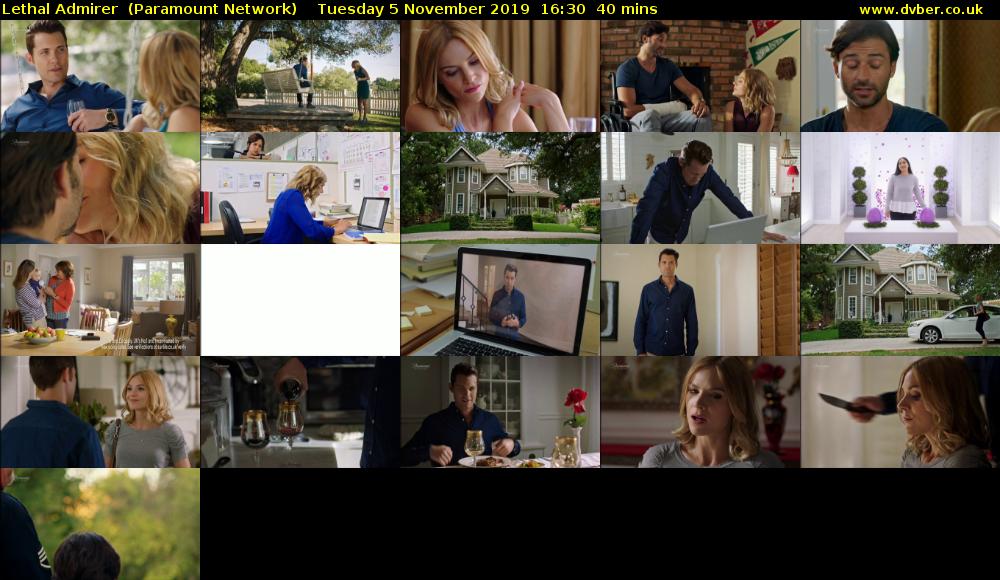 Lethal Admirer  (Paramount Network) Tuesday 5 November 2019 16:30 - 17:10