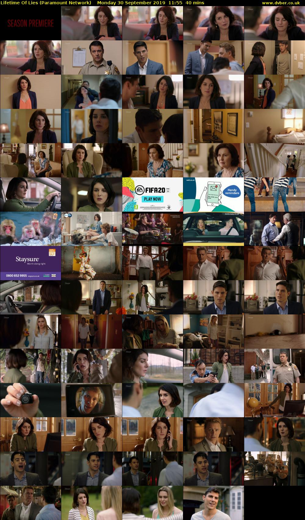 Lifetime Of Lies (Paramount Network) Monday 30 September 2019 11:55 - 12:35