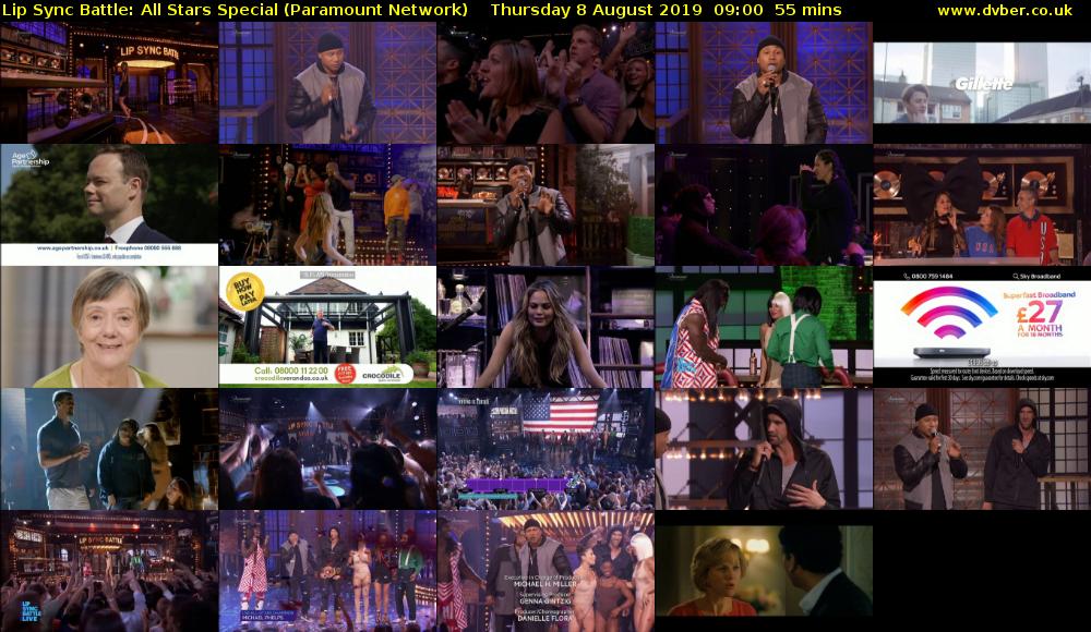 Lip Sync Battle: All Stars Special (Paramount Network) Thursday 8 August 2019 09:00 - 09:55