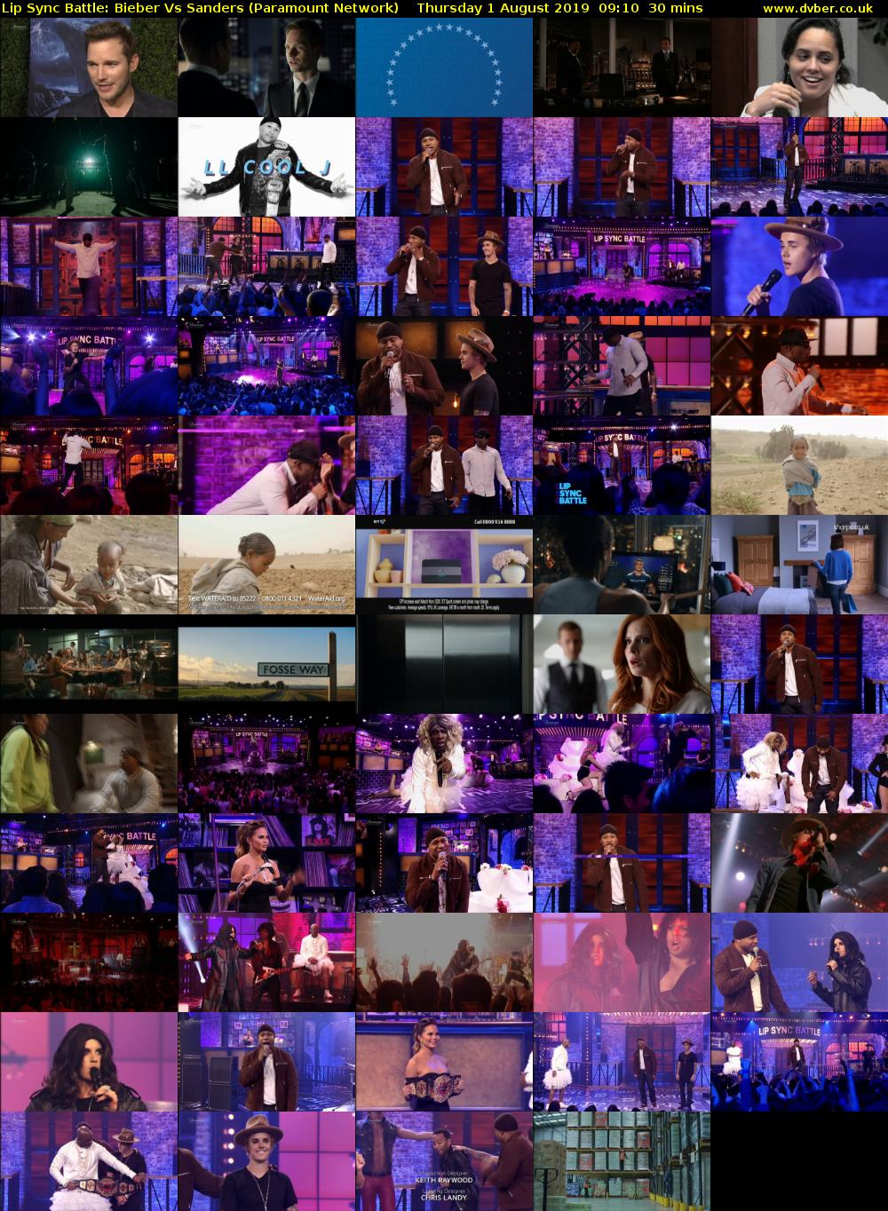 Lip Sync Battle: Bieber Vs Sanders (Paramount Network) Thursday 1 August 2019 09:10 - 09:40