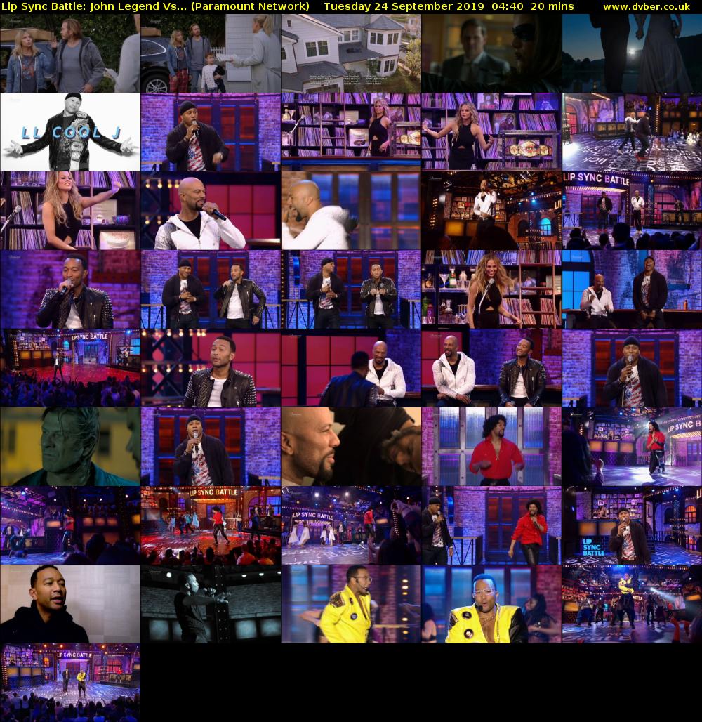 Lip Sync Battle: John Legend Vs... (Paramount Network) Tuesday 24 September 2019 04:40 - 05:00