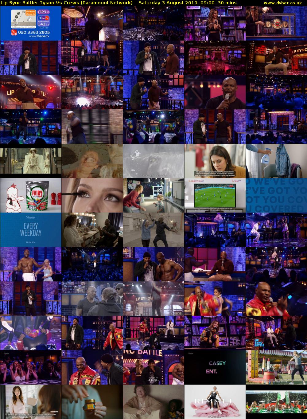 Lip Sync Battle: Tyson Vs Crews (Paramount Network) Saturday 3 August 2019 09:00 - 09:30