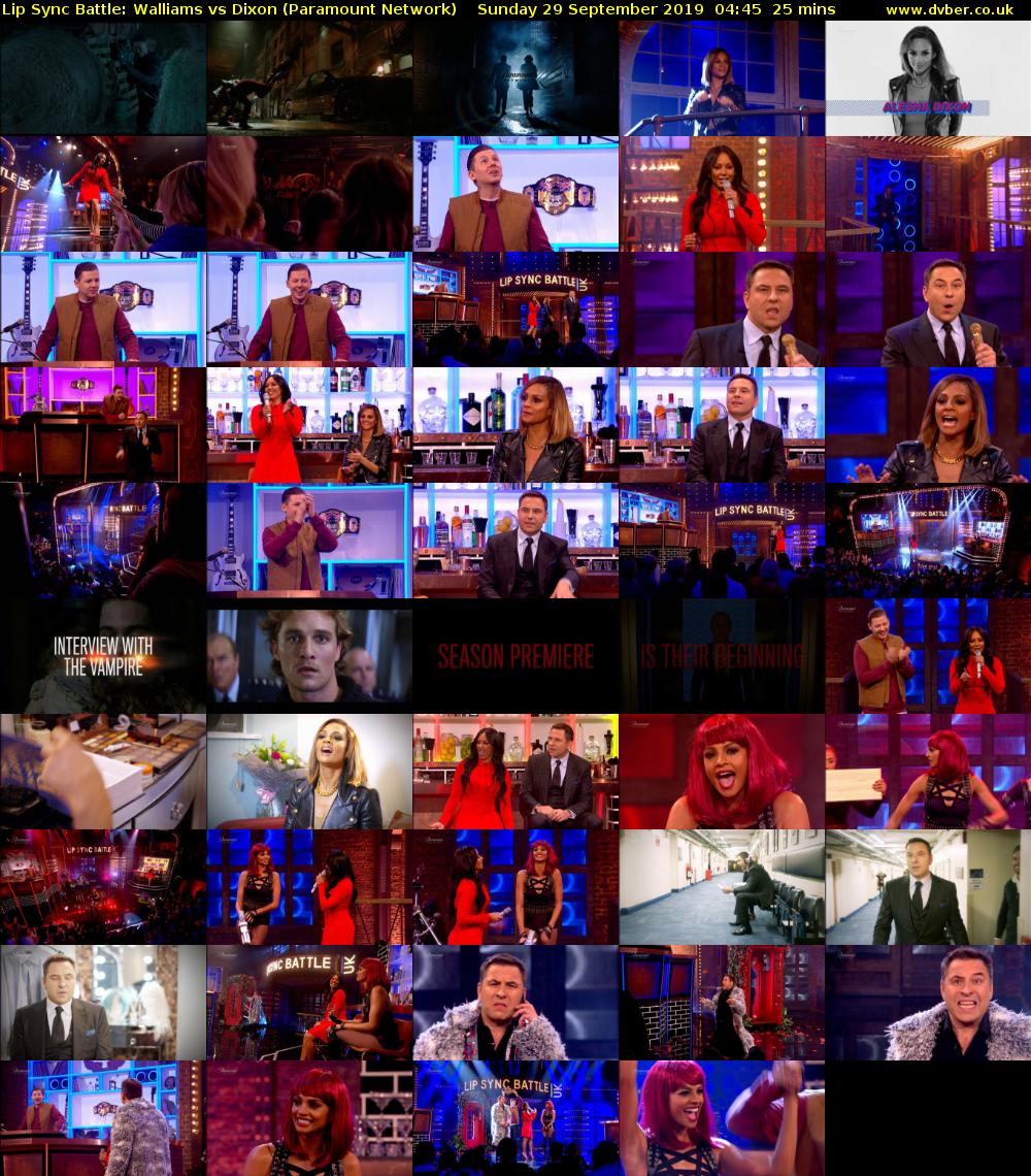 Lip Sync Battle: Walliams vs Dixon (Paramount Network) Sunday 29 September 2019 04:45 - 05:10