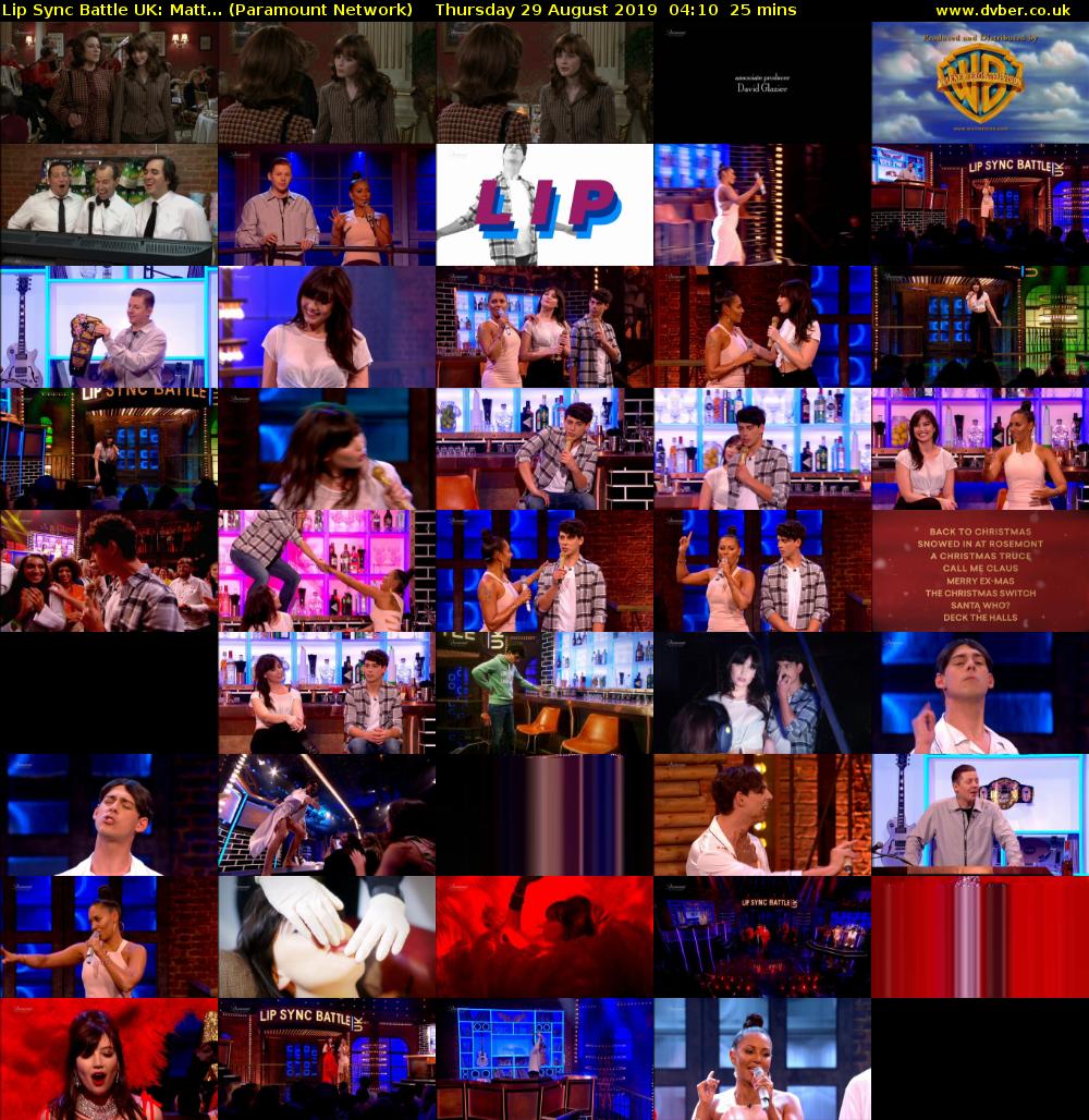 Lip Sync Battle UK: Matt... (Paramount Network) Thursday 29 August 2019 04:10 - 04:35