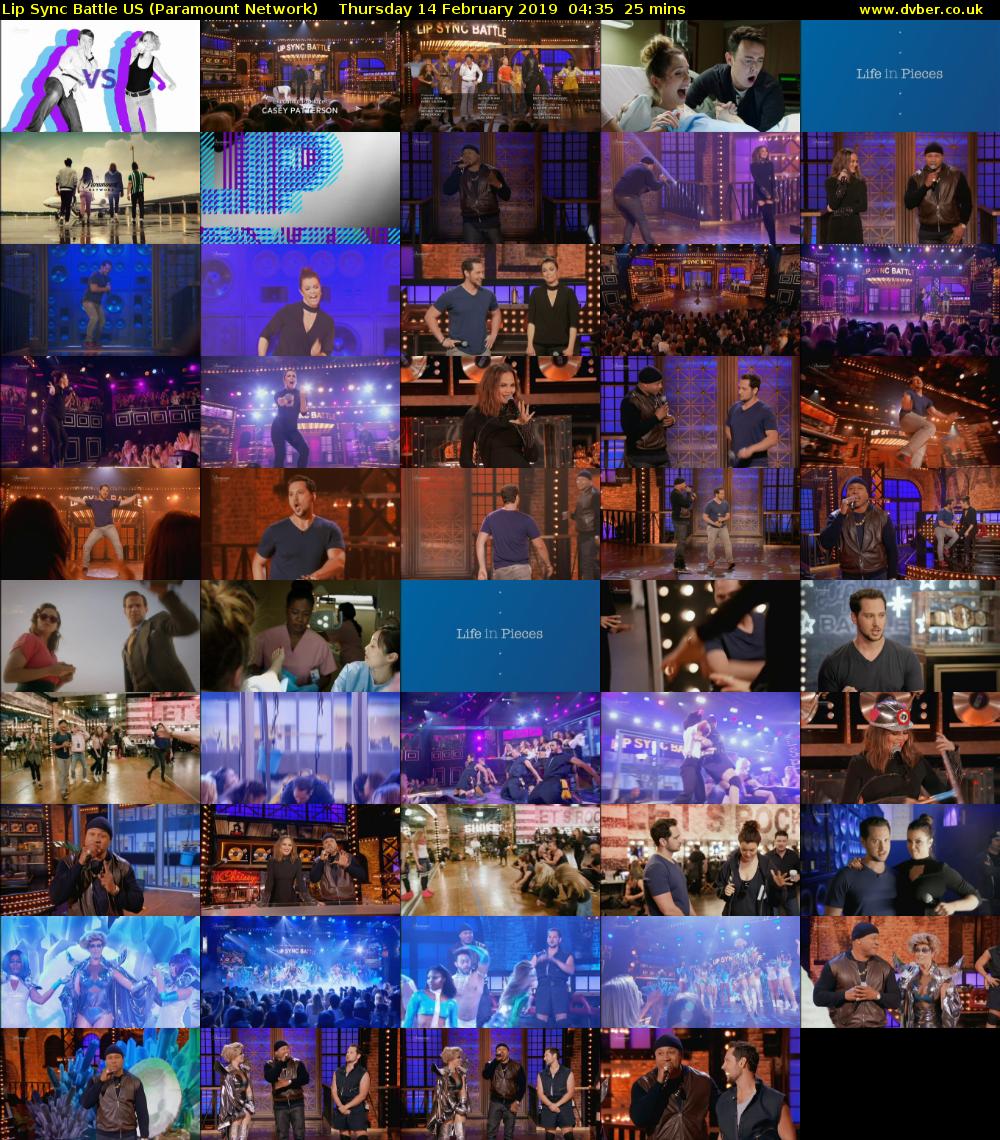 Lip Sync Battle US (Paramount Network) Thursday 14 February 2019 04:35 - 05:00