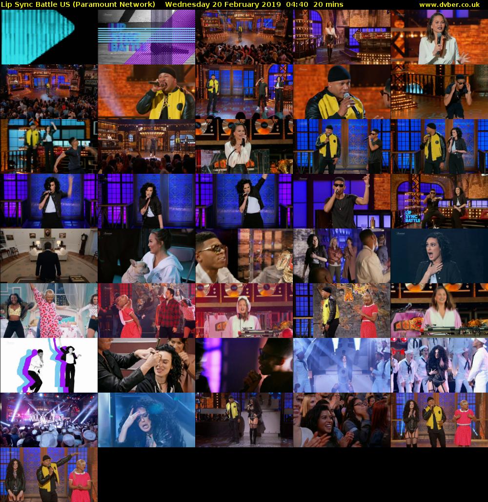 Lip Sync Battle US (Paramount Network) Wednesday 20 February 2019 04:40 - 05:00
