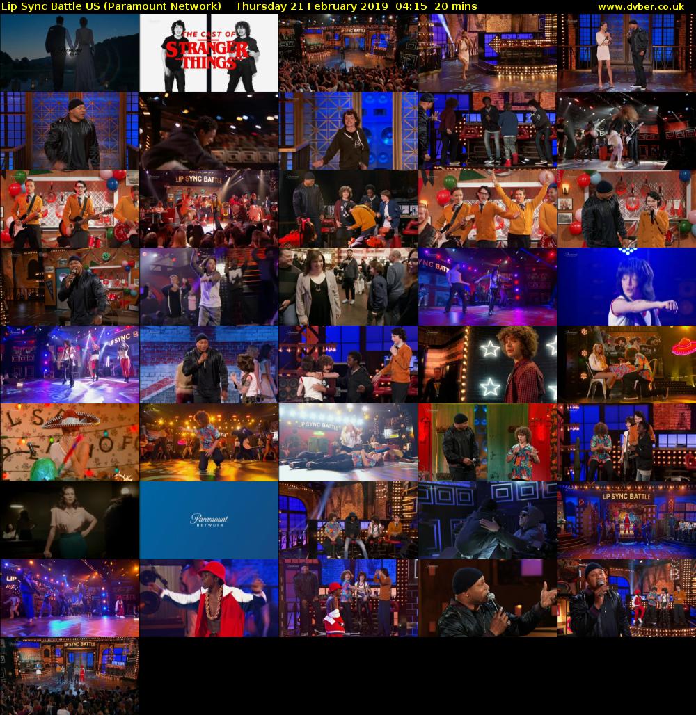 Lip Sync Battle US (Paramount Network) Thursday 21 February 2019 04:15 - 04:35