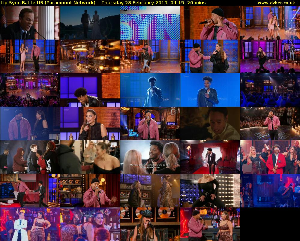 Lip Sync Battle US (Paramount Network) Thursday 28 February 2019 04:15 - 04:35