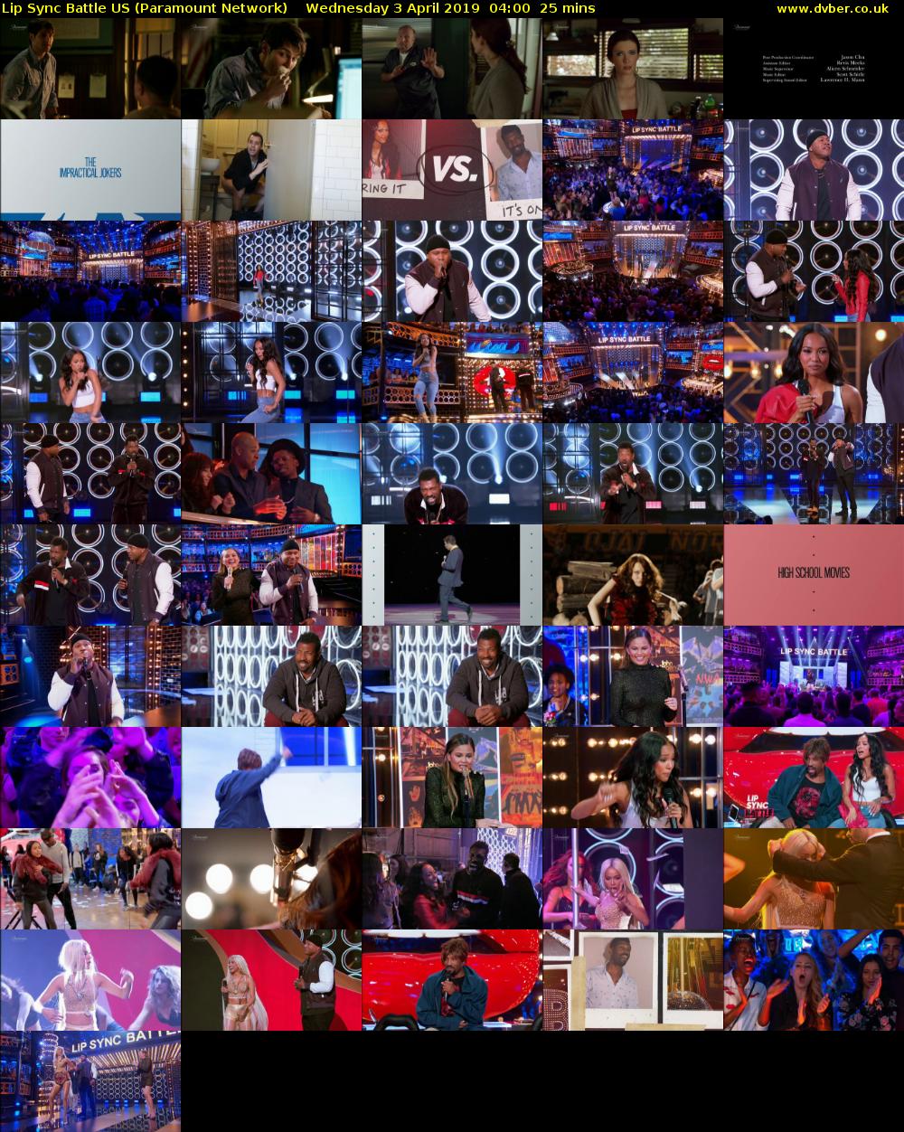 Lip Sync Battle US (Paramount Network) Wednesday 3 April 2019 04:00 - 04:25