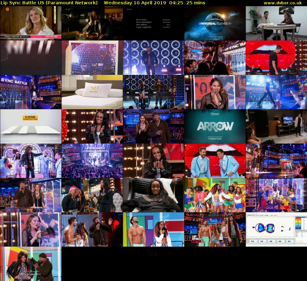 Lip Sync Battle US (Paramount Network) Wednesday 10 April 2019 04:25 - 04:50