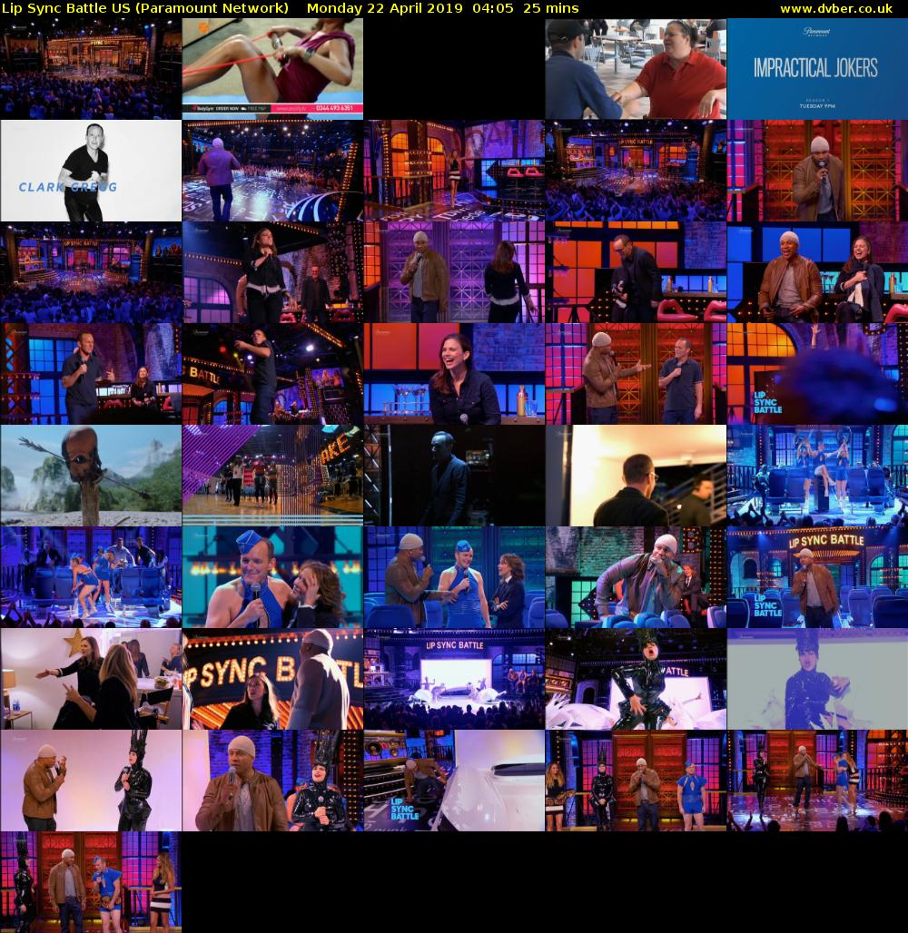 Lip Sync Battle US (Paramount Network) Monday 22 April 2019 04:05 - 04:30