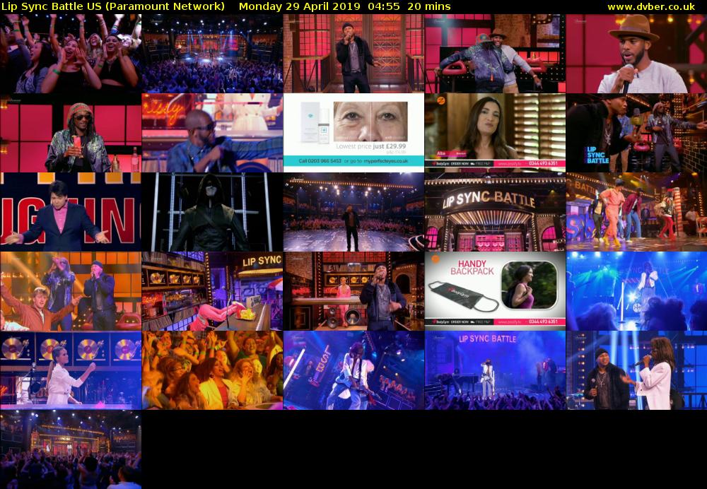 Lip Sync Battle US (Paramount Network) Monday 29 April 2019 04:55 - 05:15
