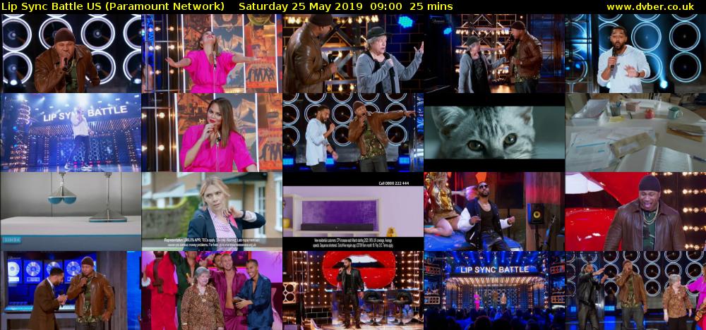 Lip Sync Battle US (Paramount Network) Saturday 25 May 2019 09:00 - 09:25