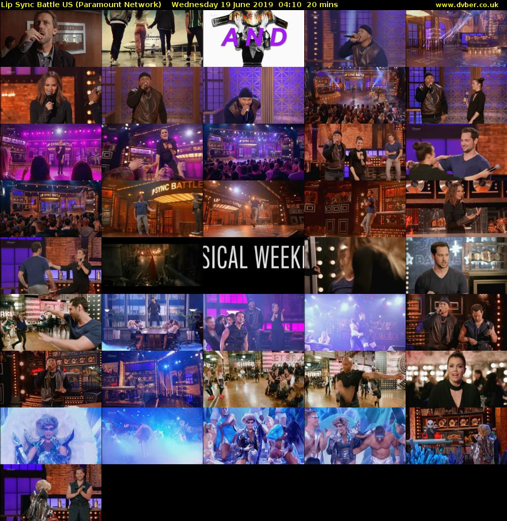 Lip Sync Battle US (Paramount Network) Wednesday 19 June 2019 04:10 - 04:30