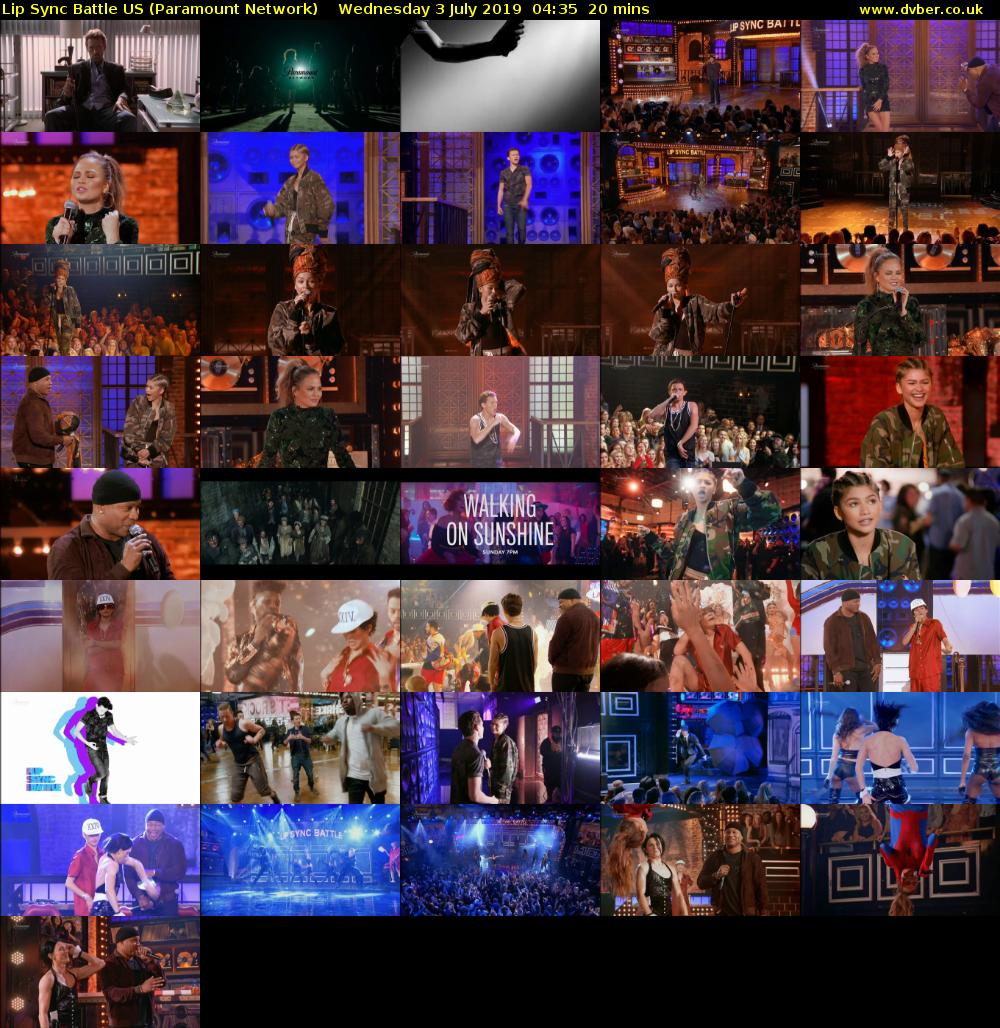 Lip Sync Battle US (Paramount Network) Wednesday 3 July 2019 04:35 - 04:55