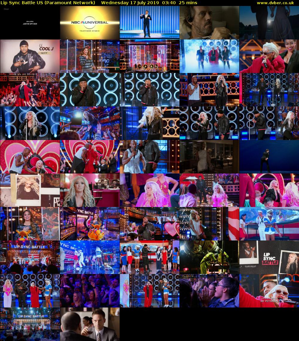 Lip Sync Battle US (Paramount Network) Wednesday 17 July 2019 03:40 - 04:05