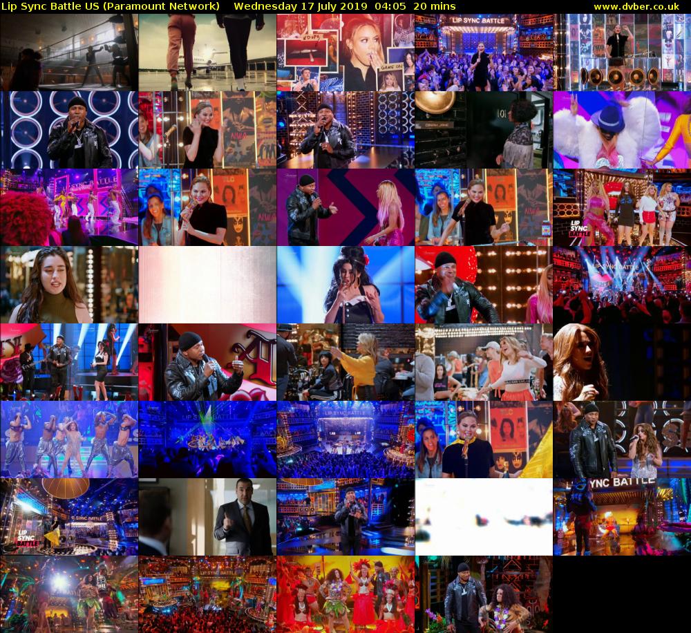 Lip Sync Battle US (Paramount Network) Wednesday 17 July 2019 04:05 - 04:25
