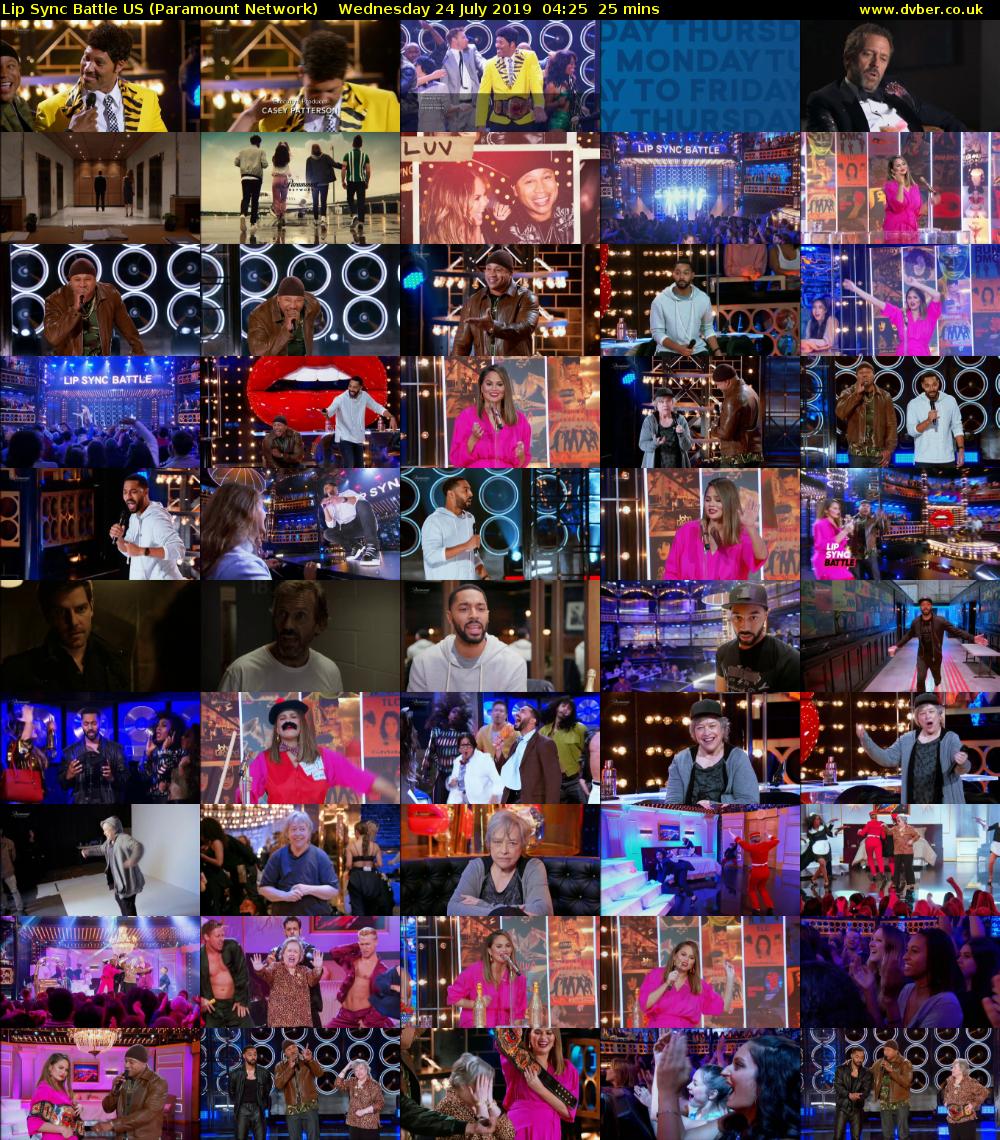 Lip Sync Battle US (Paramount Network) Wednesday 24 July 2019 04:25 - 04:50